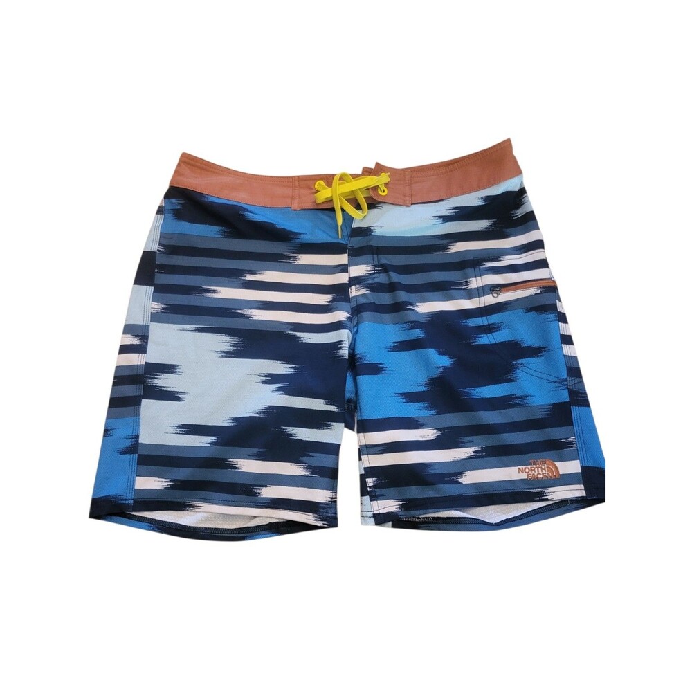 The North Face Men’s Striped Board Shorts Swim Bottom Drawstring Multicolor 34